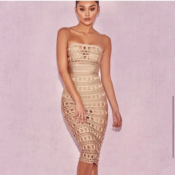 House of CB Demelza Bandage Cut Out Dress - Picture 1 of 9